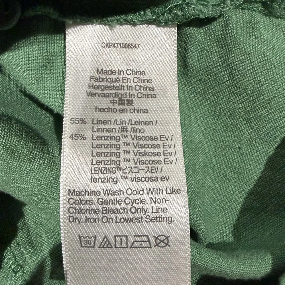 Madewell Margie Mini Dress Trellis Green Size 2 Linen Blend Sweetheart Neckline - Picture 5 of 8